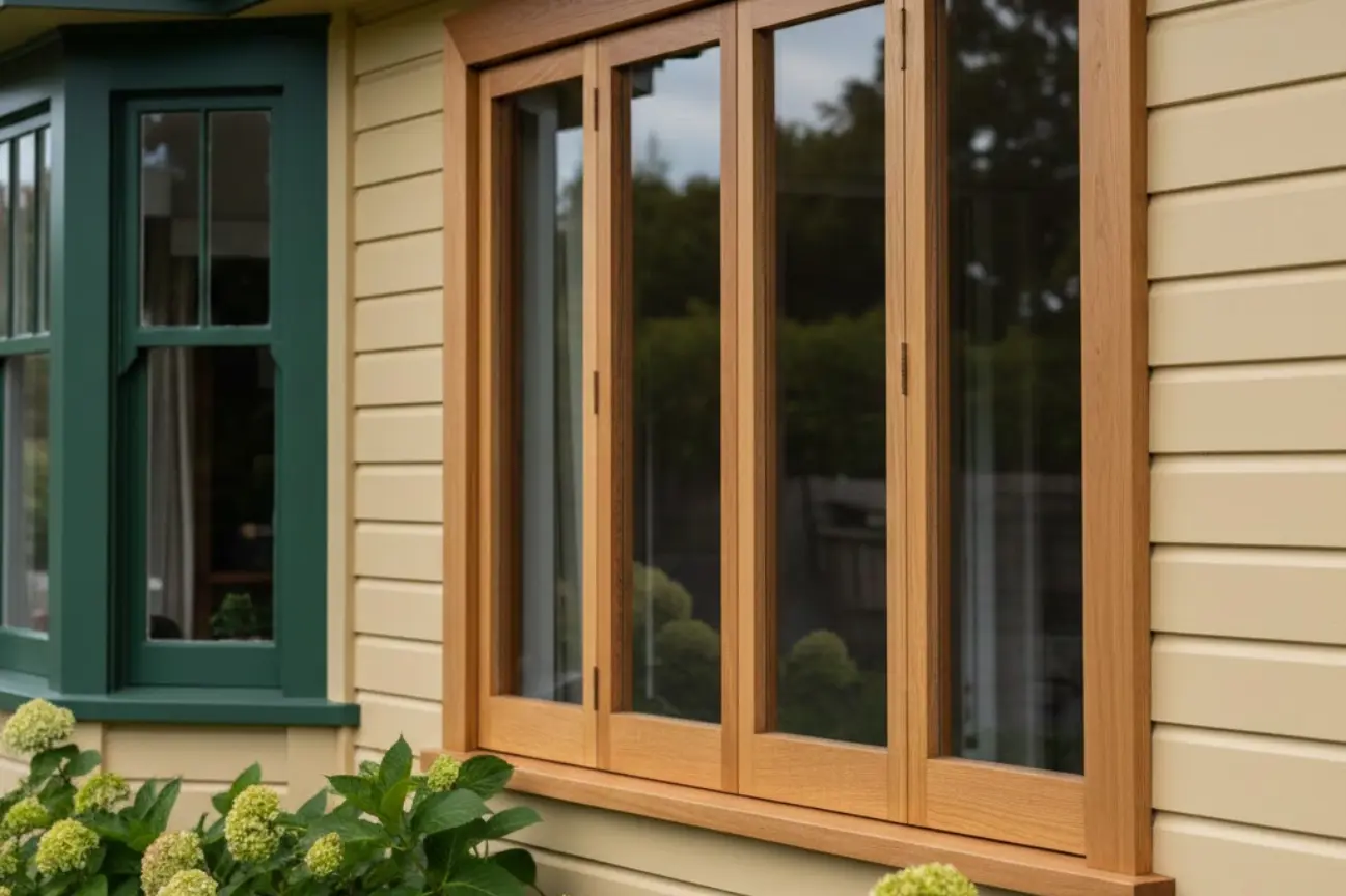 Double Glazing Cambridge timber retrofit windows installed on a traditional home preserving natural timber character.